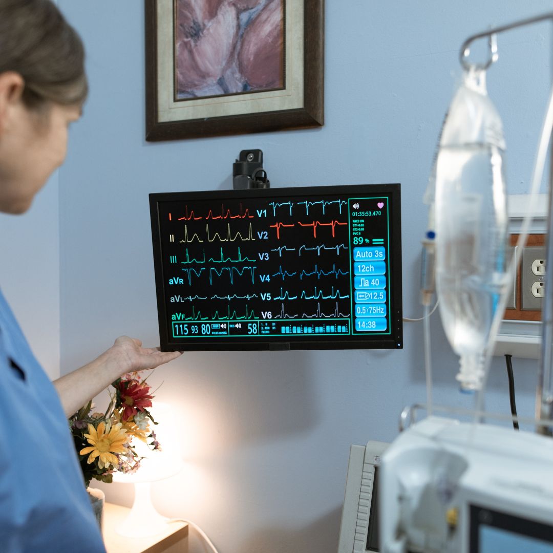 Nurse reviewing patient levels